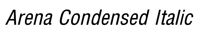 Arena Condensed Italic font preview