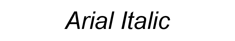 Arial Italic font preview