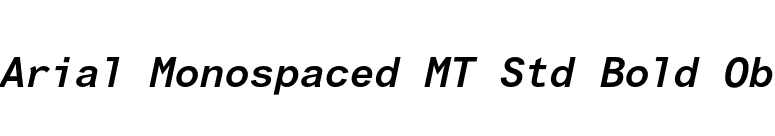 Arial Monospaced MT Std Bold Ob font preview