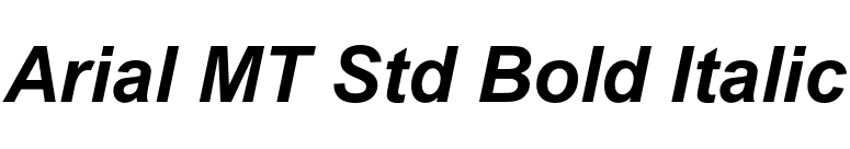 Arial MT Std Bold Italic font preview