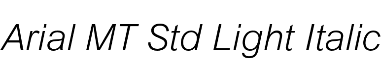 Arial MT Std Light Italic font preview