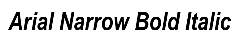 Arial Narrow Bold Italic font preview