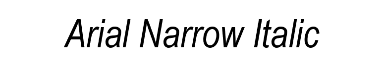 Arial Narrow Italic font preview