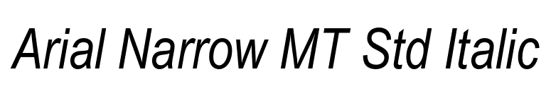 Arial Narrow MT Std Italic font preview