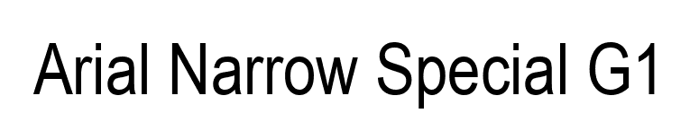 Arial Narrow Special G1 font preview