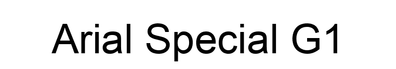 Arial Special G1 font preview