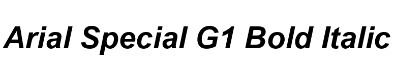 Arial Special G1 Bold Italic font preview
