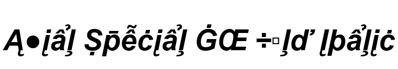 Arial Special G2 Bold Italic font preview