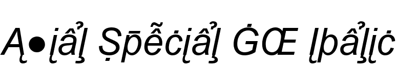 Arial Special G2 Italic font preview