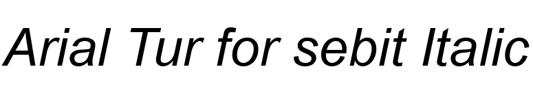Arial Tur for sebit Italic font preview