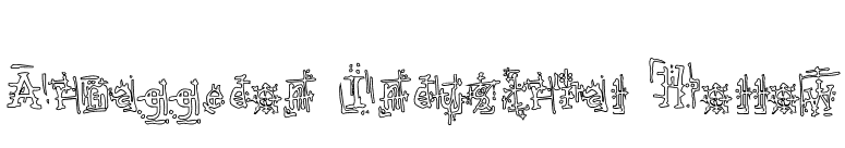 Armaggedon Industrial Hollow font preview