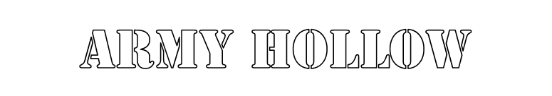 Army Hollow font preview