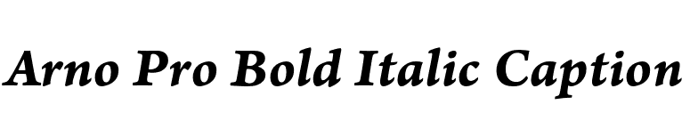 Arno Pro Bold Italic Caption font preview