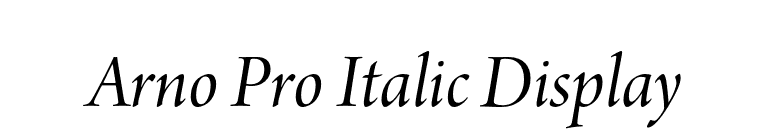 Arno Pro Italic Display font preview