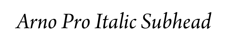 Arno Pro Italic Subhead font preview