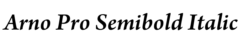Arno Pro Semibold Italic font preview