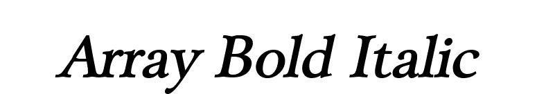 Array Bold Italic font preview