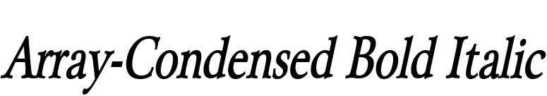 Array-Condensed Bold Italic font preview