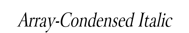 Array-Condensed Italic font preview
