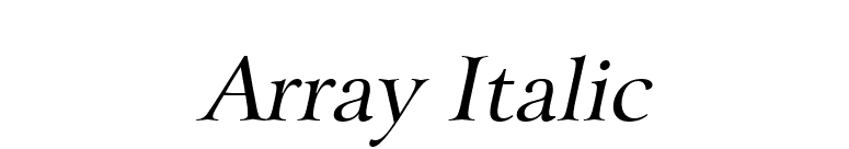 Array Italic font preview