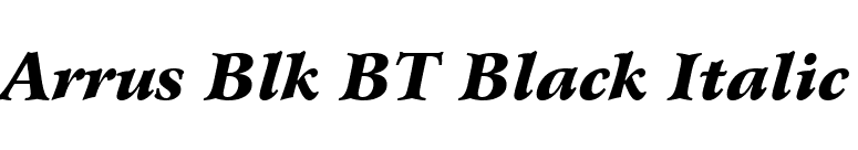Arrus Blk BT Black Italic font preview