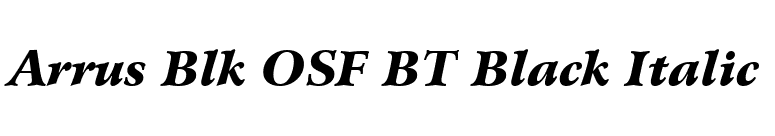 Arrus Blk OSF BT Black Italic font preview