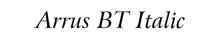 Arrus BT Italic font preview