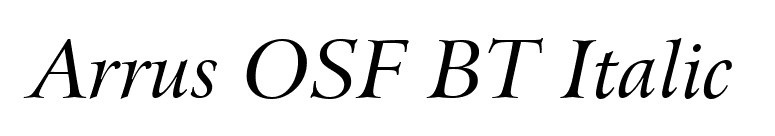 Arrus OSF BT Italic font preview