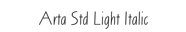 Arta Std Light Italic font preview