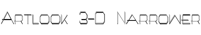 Artlook 3-D Narrower font preview