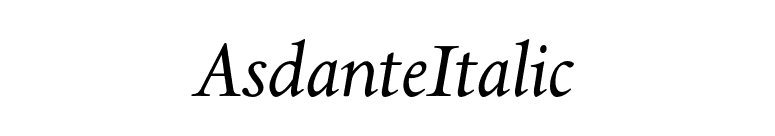 AsdanteItalic font preview
