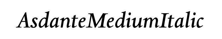 AsdanteMediumItalic font preview