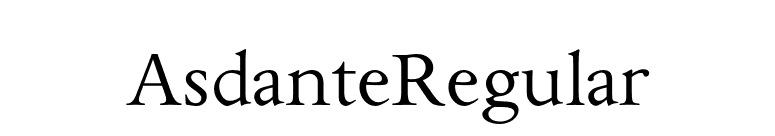 AsdanteRegular font preview