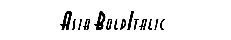 Asia BoldItalic font preview