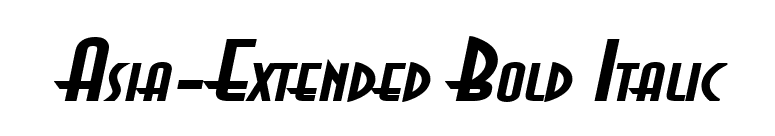 Asia-Extended Bold Italic font preview