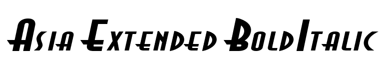 Asia Extended BoldItalic font preview