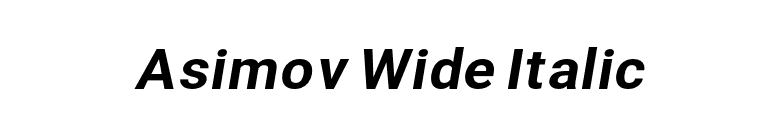 Asimov Wide Italic font preview