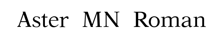 Aster MN Roman font preview