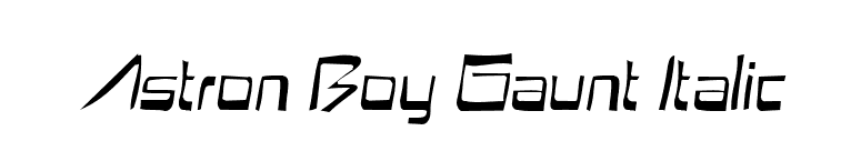 Astron Boy Gaunt Italic font preview