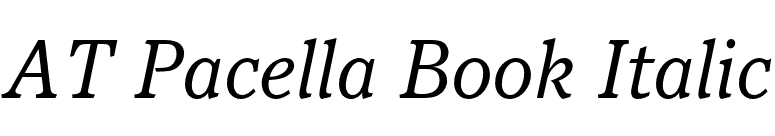 AT Pacella Book Italic font preview