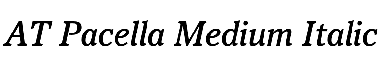 AT Pacella Medium Italic font preview