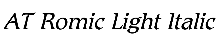 AT Romic Light Italic font preview