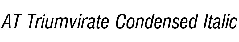 AT Triumvirate Condensed Italic font preview