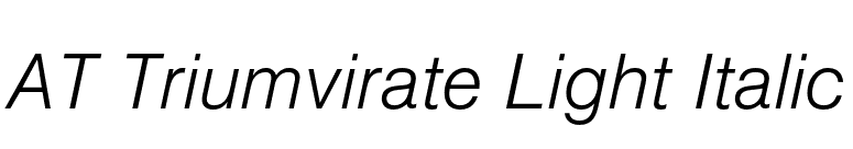 AT Triumvirate Light Italic font preview