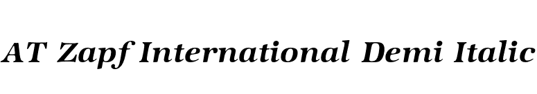 AT Zapf International Demi Italic font preview