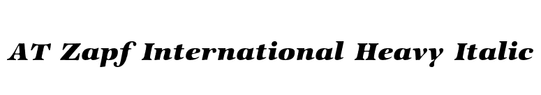 AT Zapf International Heavy Italic font preview