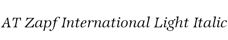 AT Zapf International Light Italic font preview