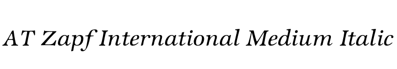 AT Zapf International Medium Italic font preview