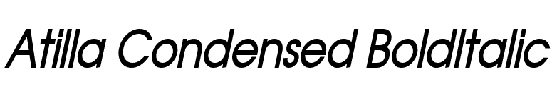 Atilla Condensed BoldItalic font preview