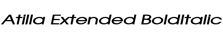 Atilla Extended BoldItalic font preview